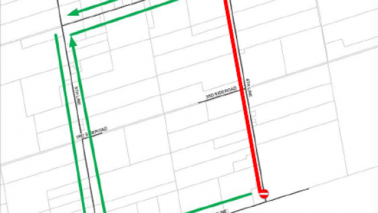 Map of 4th Line Road Closure area