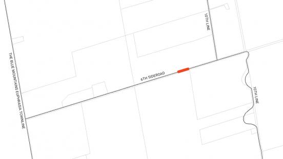 Map indicating location of Bridges 2 and 3 on 6th Sideroad near Little Germany
