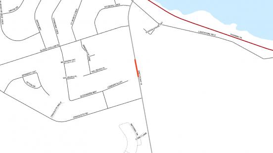 location of lane closure on Grey Road 19
