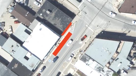 Map showing location of work on Bruce Street South
