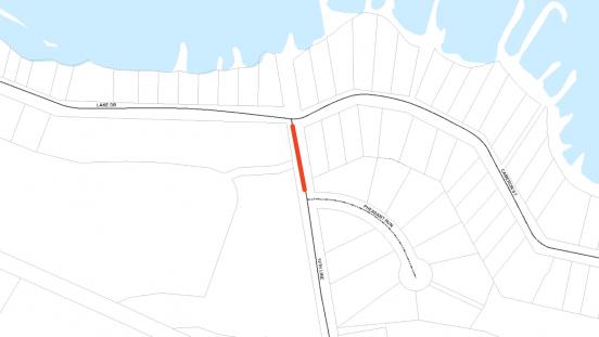 location of lane restriction on 10th Line