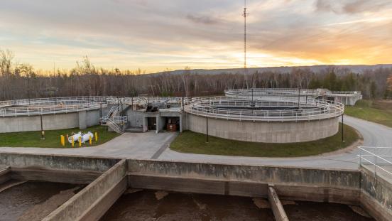 Craigleith Wastewater Treatment Plant at sunset