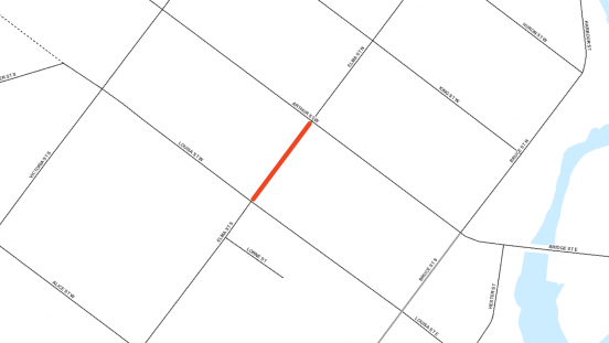 Map showing location of closure on Elma Street South