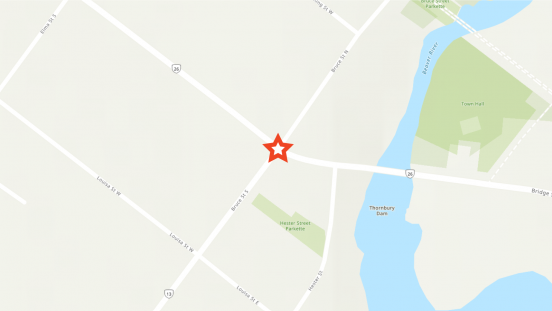 Location of work at Bruce Street and Highway 26 intersection