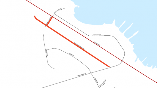 Map showing extent of closure on Woodland Park Road