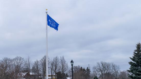Alzheimer's Society flag on Town flag pole