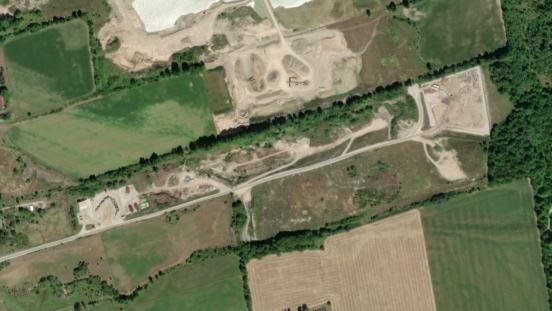 Aerial view of landfill and recycling depot