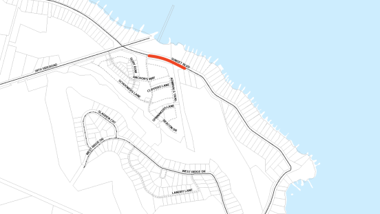 Map showing location of road closure on Sunset Boulevard