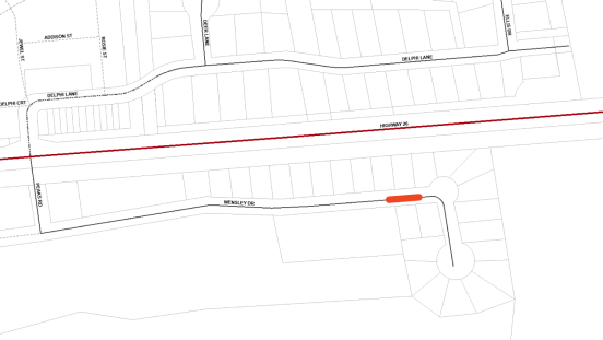 Map showing location of closure on Wensley Street