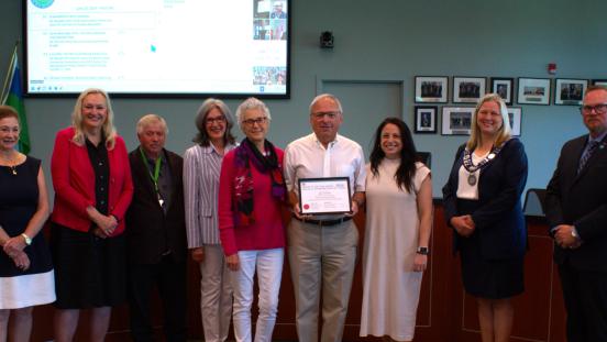 Council presenting Brian Harkness with his Senior of the Year award