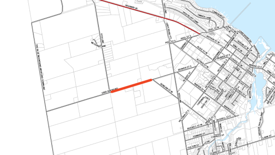 map showing location of road closure