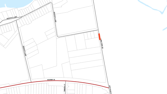 Map showing location of road closure