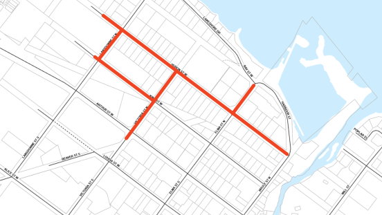 Map showing locations impacted by pole replacement