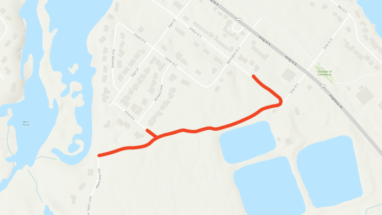 Map showing impacted area