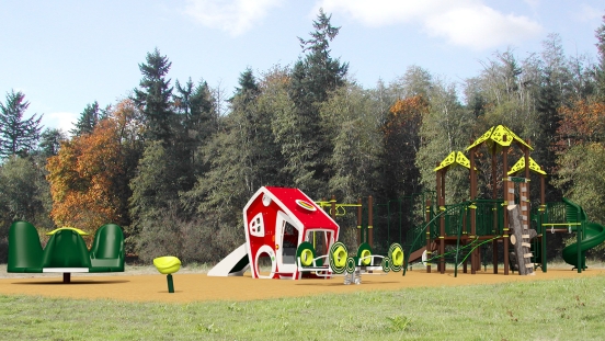 Rendering of new Bayview Park playground equipment