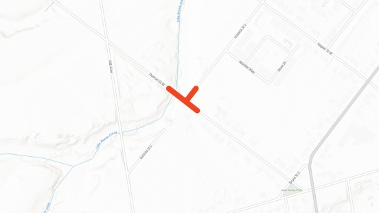 Location of lane restriction at Duncan Street and Victoria Street