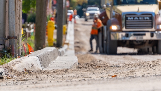 New curb installed on Louisa Street