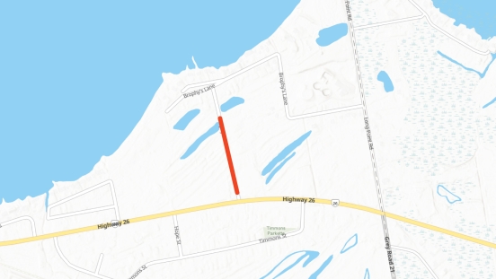Map showing location of closure of Brophy's Lane