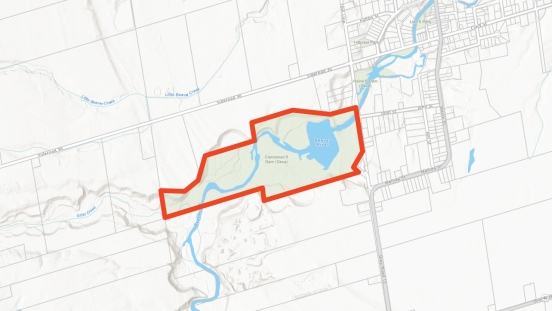 Map of Clendenan Dam property