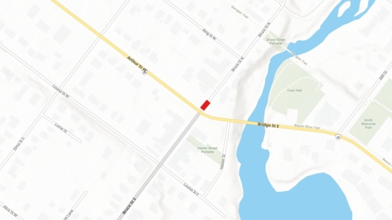 Map showing location of lane restriction