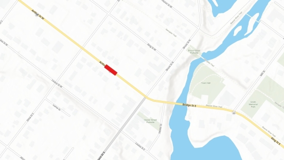Map showing location of lane restrictions