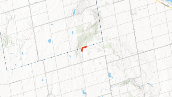 Map showing extents of road closure