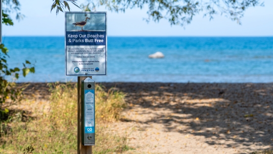 Georgian Bay Forever's cigarette butt collecting bins