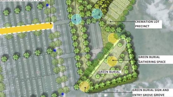 Preliminary concept drawing of green burial space