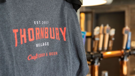 Sweater with Thornbury Village Cider and Beer logo