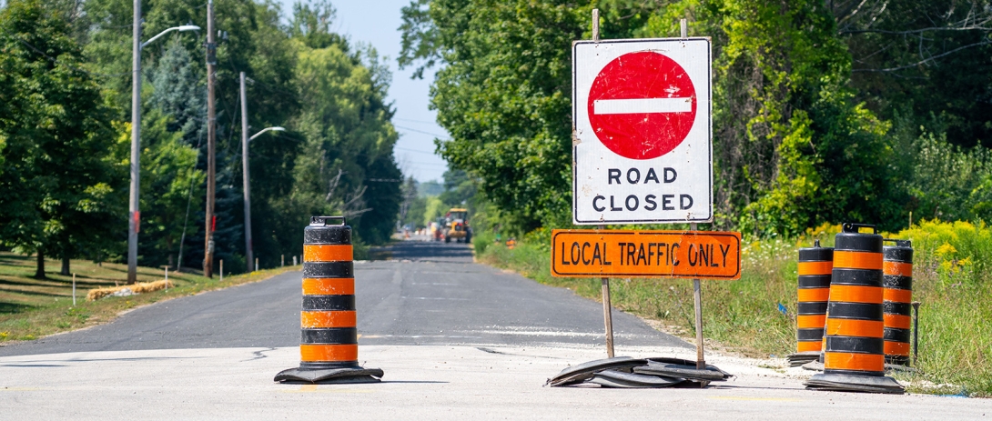 Road Closed signage posted on Alice Street