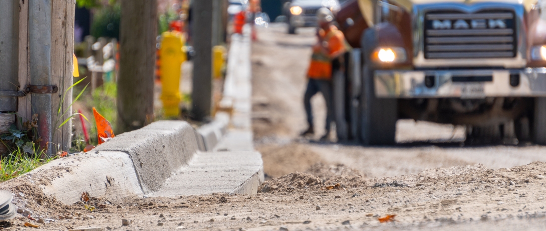 New curb installed on Louisa Street