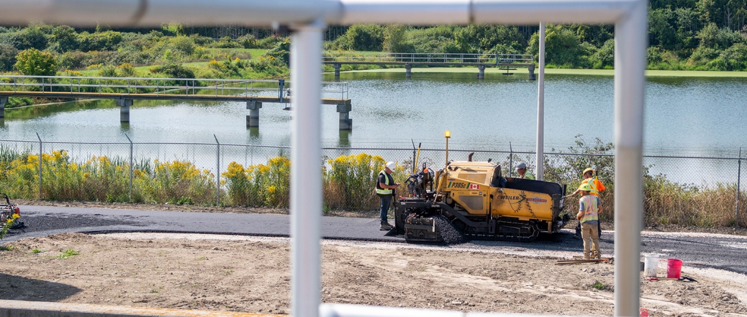 Asphalt paving at the Thornbury Wastewater Treatment Plant