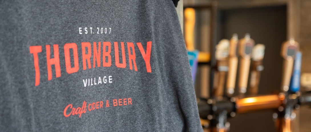 Sweater with Thornbury Village Cider and Beer logo