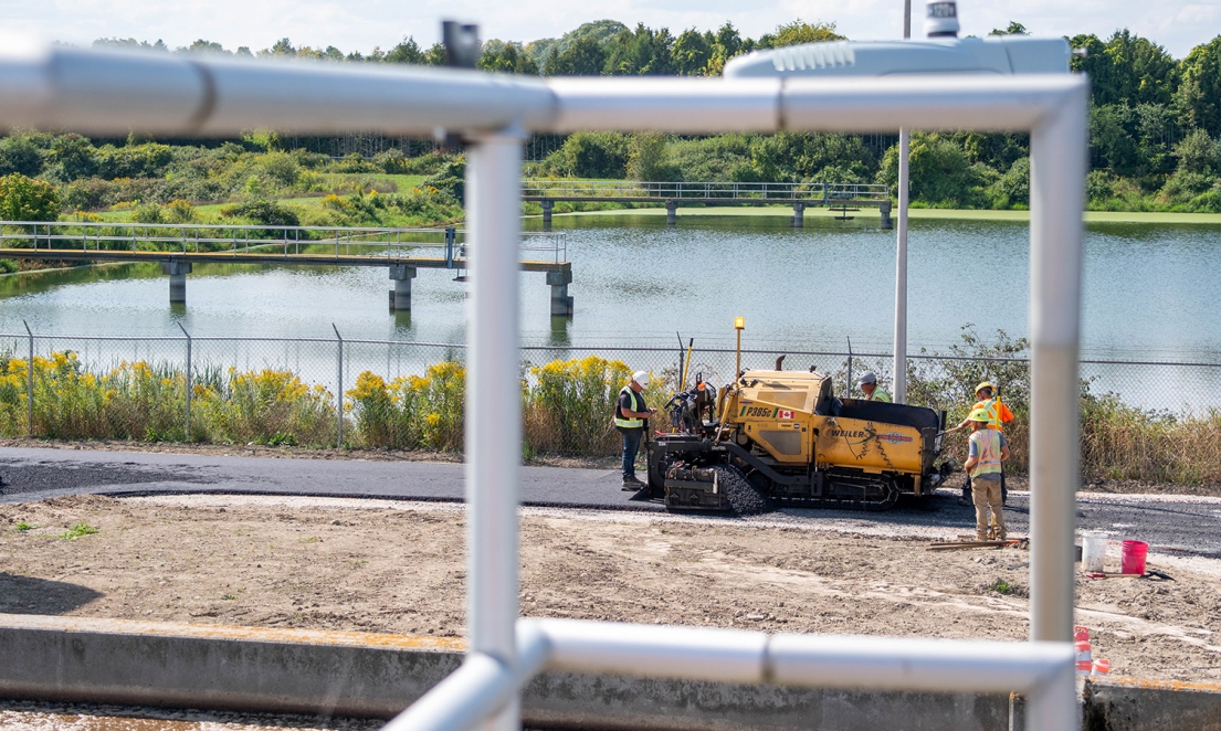 Asphalt paving at the Thornbury Wastewater Treatment Plant