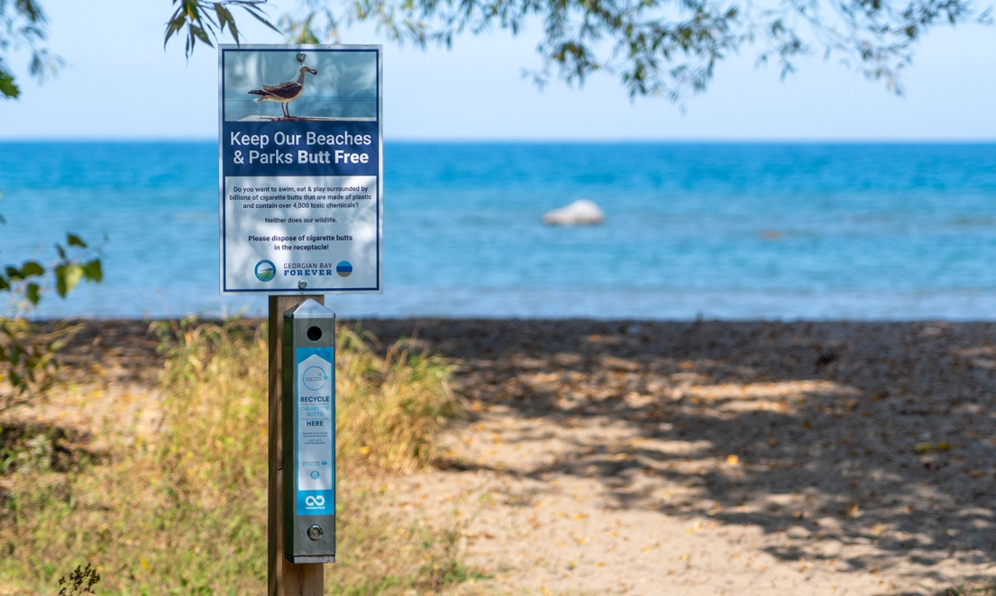 Georgian Bay Forever's cigarette butt collecting bins
