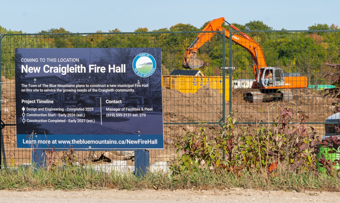 Excavators stripping topsoil at construction site